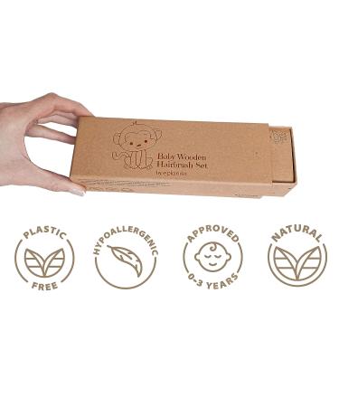 eplanita Baby Hair Brush and Comb Set for Newborns & Toddlers - Wooden with Natural Goat Bristles - Ideal for Cradle Cap, Massage, and Teething Relief - Perfect for Baby Registry or Baby Shower - Buy Online on GoSupps.com