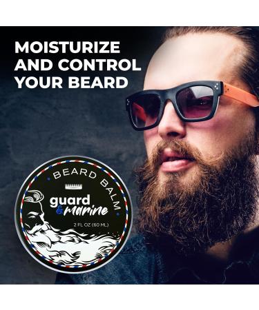 GUARD&MARINE Unscented Beard Balm with Biotin & Essential Oils - 2 oz Leave-In Conditioner for Styling Strengthening & Hydrating Beards & Mustaches - International Shipping Available - Buy Online on GoSupps.com