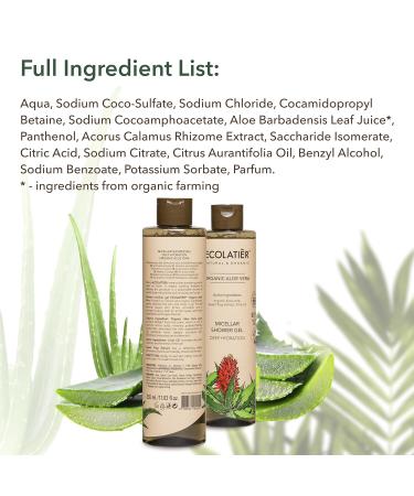 Micellar Shower Gel Deep Hydration with Organic Aloe Vera | 97.5% Natural Vegan Body Wash for Sensitive Skin | 11.8 Fl Oz - Buy Online on GoSupps.com