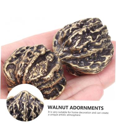 Abaodam 1pair Copper Walnut Retro Home Decor Antique Baoding Balls Decorative Walnut Figurine Office Buddha - Buy Online on GoSupps.com