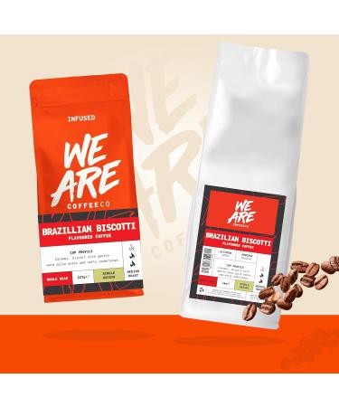 Coffee Beans 227g Bag Whole Bean Coffee Brazilian Biscotti Flavoured Coffee Beans Caramel Nuts & Spice Notes Arabica Medium Roast Fresh Coffee Single Origin (We Are Coffee Co) Biscotti 227 g (Pack of 1) - Buy Online on GoSupps.com
