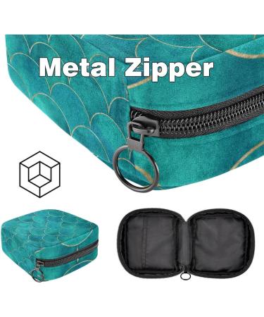 Portable Fish Scale Wavemermaid Turquoise Menstrual Bag - Zipper Storage for Teens & Women | Perfect Menstrual Cup Pocket - Buy Online on GoSupps.com