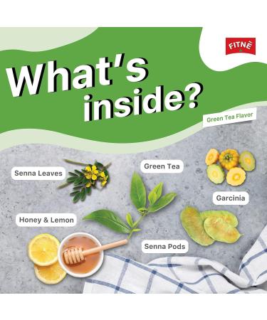 FITNE Green Tea Herbal Honey Lemon With Garcinia Senna Infusion Gentle Detox Cleanse High Antioxidant No Calories Stevia Sweetener 30 Tea Bags 30 Count (Pack of 1) - Buy Online on GoSupps.com