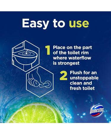 Domestos Power 5 Lime Toilet Rim Blocks toilet freshener with a long-lasting fragrance clean and freshen for up to 300 flushes 2x 50 g - Buy Online on GoSupps.com