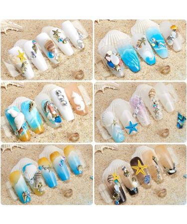 Summer Beach Nail Art Rhinestones- Ocean Theme Studs & Charms for DIY Manicure - Buy Online on GoSupps.com