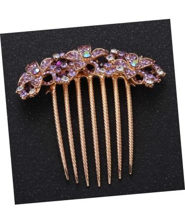 Angoily Flower Bridal Hair Comb Prom Headpiece Wedding Hair Clip Hair Teasing Comb Flower Hair Accessories Rhinestone Hair Accessories Hair Topper Bride Alloy Crystal Purple - Buy Online on GoSupps.com