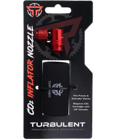 Turbulent CO2 Bike Tire Inflator Set - Presta & Schrader Valve Compatible - Quick Air Pump for Mountain, Road & Off-Road Bicycles - Insulated Sleeve - Red - Buy Online on GoSupps.com