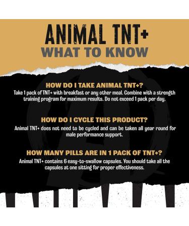 Animal TNT+ Mens Supplement - Nitric Oxide Booster Prostate Health Supplements for Men Stress Support with Adaptogens Fenugreek Tribulus Terrestris Ashwagandha Maca Root Panax Ginseng 30 Packs - Buy Online on GoSupps.com