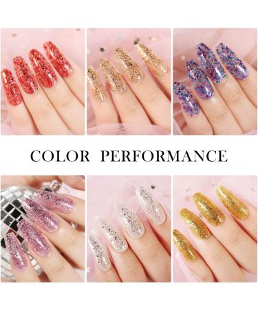 Vishine Gel Nail Polish Set 6 Colors - Stunning Glitter Collection Nail Art Gift Box Soak Off UV LED Gel Polish Starter Kit - Buy Online on GoSupps.com