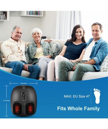 Comfier Foot Massage Device with Heat & Vibration - Shiatsu Massager for Plantar Fasciitis Relief | Up to Shoe Size 47 | Perfect Gift in Black - Buy Online on GoSupps.com