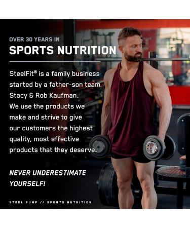 SteelFit Steel Pump - Advanced Pre Workout Powder & Nitric Oxide Supplement | Black Cherry Slushie | 30 Servings for Muscle Building & Recovery | Peak ATP Ashwagandha & Electrolytes - Buy Online on GoSupps.com