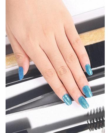 Kalolary Gel Nail Polish Strips Nail Gel Art Sticker Waterproof Full Nail Wraps Decal Sets with Nail File and Stick for Women Girls Nail Art Decor (UV/LED Lamp Required) (Shiny Blue) - Buy Online on GoSupps.com