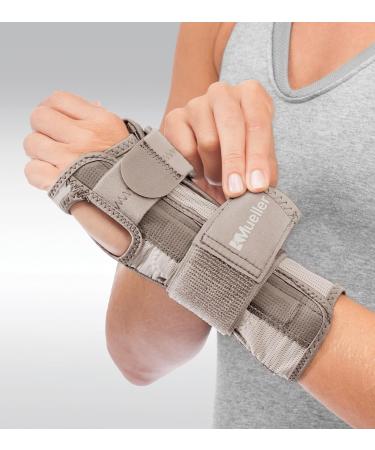 MUELLER Sports Medicine Reversible Wrist Stabilizer | Wrist Pain Relief Support for Carpal Tunnel Tendinitis & Arthritis | Small/Medium Taupe - Buy Online on GoSupps.com