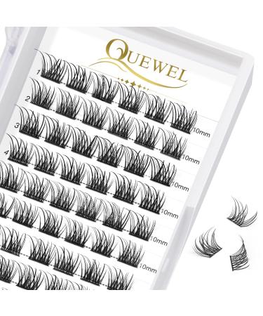 Eyelashes Individual Quewel Individual eyelash clusters lashes naturally c curl 10mm eyelash segments wide foundation individual eyelashes for eyes make-up diy eyelash extensions (natural-c-10mm) 1 piece (1 Pack) natural-10mm