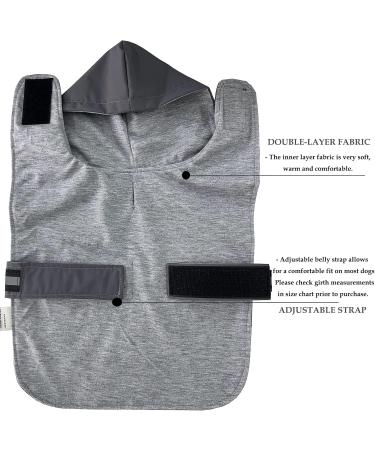 Waterproof Dog Coat - Soft Lining Rain Jacket for Small Medium & Large Dogs (11-71cm) - Stylish & Durable Gray - Buy Online on GoSupps.com