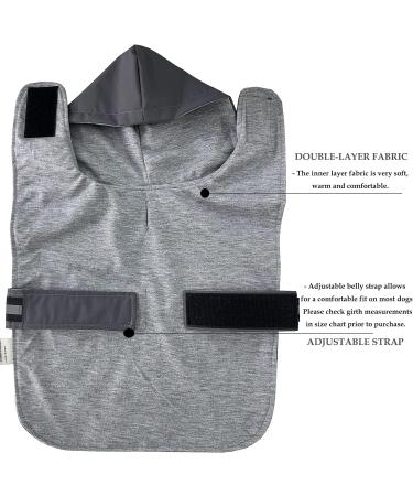 Waterproof Rain Jacket for Dogs - Soft Food Raincoat for Small Medium & Large Dogs | Sizes 11 to 71 | 4XL Gray - Buy Online on GoSupps.com