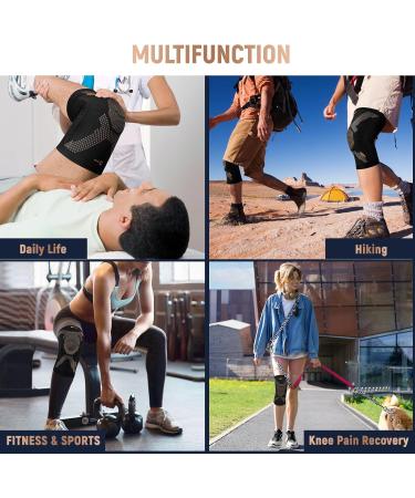 Buy Copper Knee Brace for Arthritis Pain Relief | Support for Men & Women - Medium Black - Buy Online on GoSupps.com