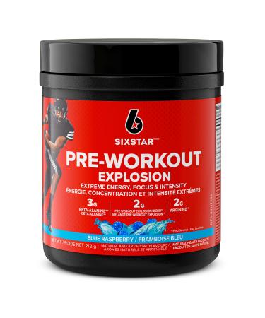 Six Star Pre-Workout Explosion Blue Raspberry (30 Servings) - Preworkout Energy Powder Supplement for Men & Women - Pre Workout Drink Mix with Creatine & Beta Alanine -Sports Nutrition Products Blue Raspberry 30 Servings (Pack of 1)