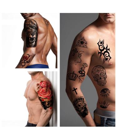 Yazhiji 56 Sheets Temporary Tattoos Stickers - Half Arm Shoulder and Tiny Fake Tattoo Designs for Men and Women - Buy Online on GoSupps.com