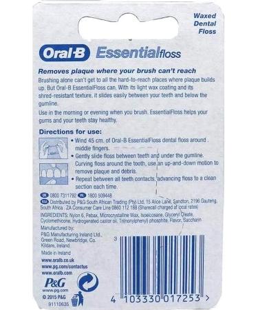 Buy Oral-B Essential Waxed Dental Floss 50m - Best International Shipping & Dental Care - Buy Online on GoSupps.com