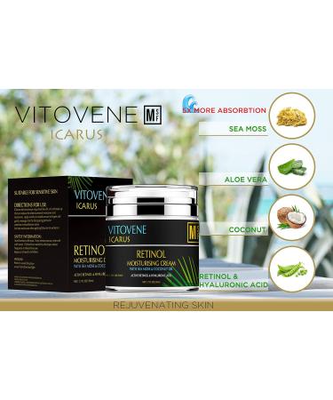 ADVANCED RETINOL and Hyaluronic Acid Silk Moisturiser | Caribbean SEA MOSS & COCONUT OIL | Anti Ageing | Face/Neck/Eye Area | LUXURIOUS Moisturising Vegan Cream - Buy Online on GoSupps.com