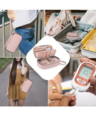 YARWO Diabetic Travel Case - Blood Glucose Monitor & Insulin Syringe Storage Bag Dusty Rose | Best Diabetes Supplies Organizer - Buy Online on GoSupps.com