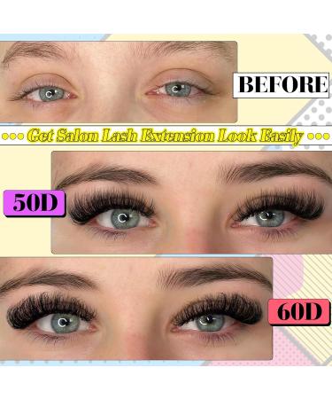 ALICE Lash Extension Kit Fluffy Volume 50D 60D Lash Clusters Kit Wispy 10-18mm D Curl Individual Lashes DIY Eyelash Extension Kit 200Pcs Eyelash Clusters with Lash Glue Bond and Remover Tweezers C - Fluffy 50D+60D Kit - Buy Online on GoSupps.com