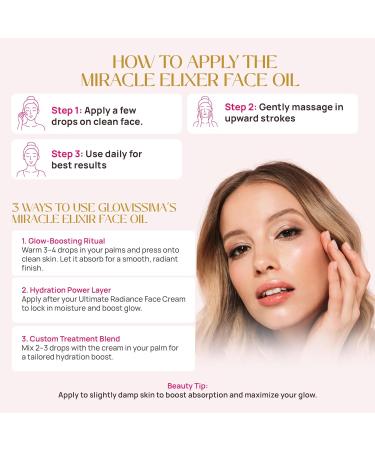 GLOWISSIMA Miracle Elixir Face Oil for Women Lightweight Nourishing Radiance Oil for Glowing Skin Dark Spots & Smooth Texture Hydrating Facial Oil Fast-Absorbing Non-Greasy 1 oz - Buy Online on GoSupps.com