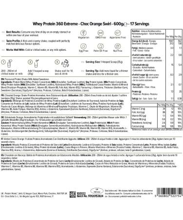 Protein Works - Whey Protein 360 Extreme | Premium Whey Shake | Protein Intake | Premium Protein | 17 Servings | Chocolate-Orange Swirl | 600g - Buy Online on GoSupps.com