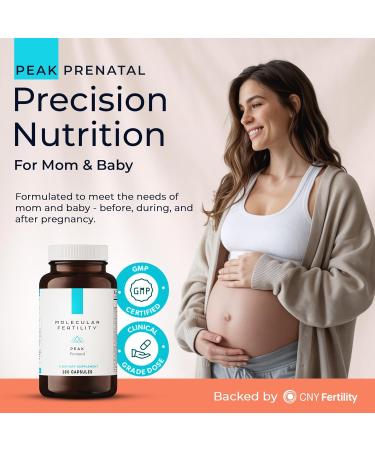 Molecular Fertility Peak Prenatal - Doctor Formulated Prenatal Vitamins for Women - Choline Methylated Folate Vitamin D Iron Probiotics - Comprehensive Pregnancy Supplement - 30 Day Supply - Buy Online on GoSupps.com