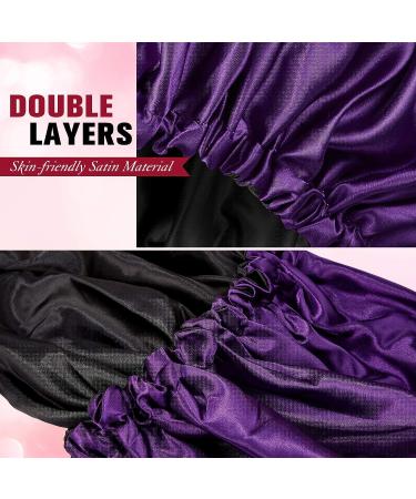Satin Sleep Cap for Women - Adjustable Large Bonnet for Natural Long and Curly Hair - 4 Pieces - Buy Online on GoSupps.com