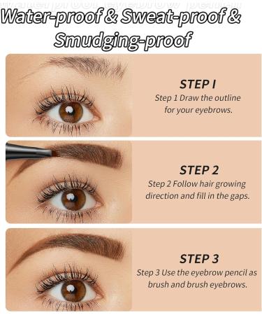 3D Microblading Eyebrow Pencil with 4 Fork Tip 2024 New Magic Eyebrow Pencil Contouring Pen Natural Makeup Fine Stroke Long-Lasting Waterproof Eyebrow Pencil Stay on All Day (4PCS-Mix) - Buy Online on GoSupps.com
