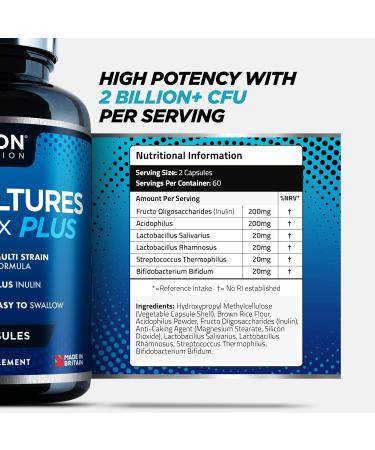 Superior Probiotic - 20 Billion CFU Cultures Complex Plus with Prebiotic Inulin - 120 Vegetarian Tablets for Adults - Buy Online on GoSupps.com