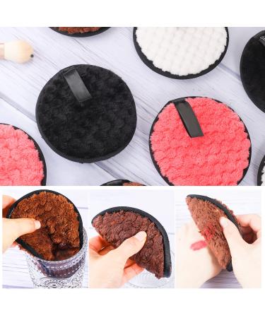 8 Washable Slaughtering Pads - Reusable Microfiber Makeup Remover Sponges for Facial Cleaning - 11.5 cm 4 Colors (Black Brown Pink White) - Buy Online on GoSupps.com