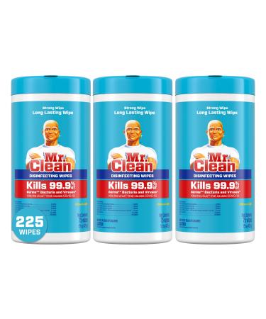 Mr Clean Disinfecting Wipes, Sanitizing Wipes, Citrus, 75 Count (Pack of 3)