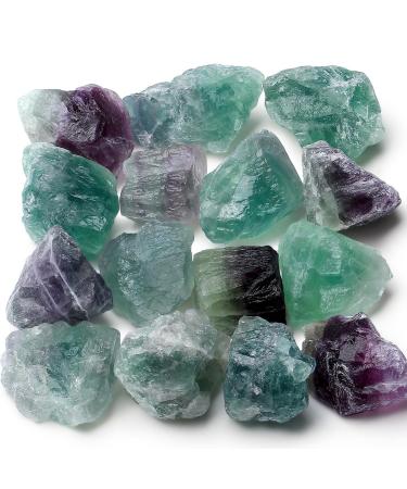 XIANNVXI Fluorite Crystals Natural Raw Crystal Rocks Rough Stones 1" Bulk Reiki Healing Gemstones Tumbling Cabbing Fountain Rocks 0.45lb Green - Fluorite