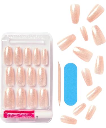 KISS Gel Fantasy Collection Glue-On Manicure Kit Rock Candy Long Length Square Fake Nails Includes 28 False Nails Nail Glue Nail File and Manicure Stick - Buy Online on GoSupps.com