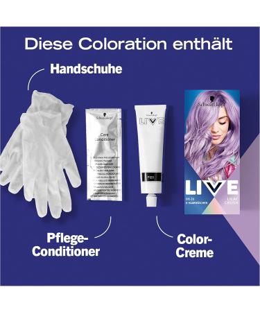 Schwarzkopf Henkel Schwarzkopf LIVE Pretty Pastels Semipermanent hair color P120 Lilac Crush 3 x 1425 ml coloring lasts up to 8 washes with nourishing conditioner for intensive care red 4275 ml 1er Pack - Buy Online on GoSupps.com