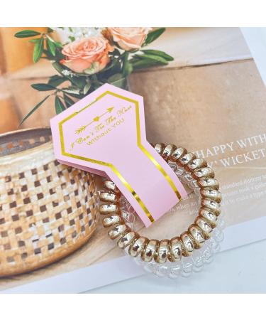 12-Pack Spiral Hair Ties & Diamond Card Bridesmaid Gifts Set - Bachelorette Party, Bridal Shower, Wedding Favors - Champagne - Buy Online on GoSupps.com