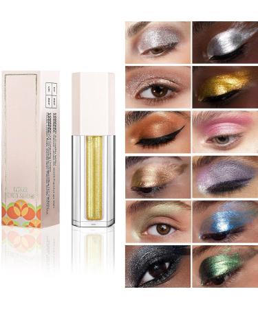 12 Colors Pearlescent Eyeshadow Pallete Brightening Liquid Eye Shadow Metallic Glitter Sequins Eye Makeup 5ml Base Gloss Flash Sale (H One Size) - Buy Online on GoSupps.com