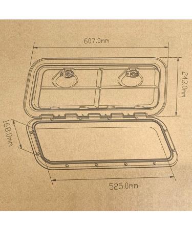 Amarine Made 24 x 9-5/8 Marine Grade Deck Hatch Access Hatch & Lid in Black for Boat, Caravan, RV | High-Quality Marine Access Hatch - Buy Online on GoSupps.com
