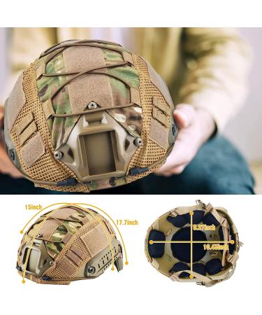 ActionUnion Tactical Airsoft Paintball Fast Helmet with Cover - PJ Type Multicam Multifunctional NVG Mount for Military Sports - Buy Online on GoSupps.com