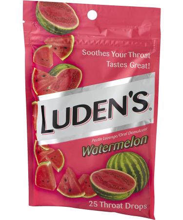 Shop Luden's Pectin Watermelon Throat Drops - 25 Oral Demulcents for Soothing Relief - Buy Online on GoSupps.com