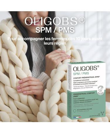 Oligobs SPM Compl ment Naturel Pr menstruel | Safran Magn sium Zinc Vitamine B6 | Humeur Fatigue Jambes Lourdes | Sans Hormones | 30 Comprim s | Fabriqu en France - Buy Online on GoSupps.com