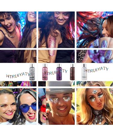 Body Glitter Gel - Long Lasting Purple Chunky Liquid Glitter for Festivals & DIY Arts Crafts - Buy Online on GoSupps.com