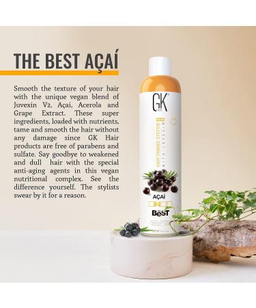 GK Hair Global Keratin Acai Treatment 300ml - Vegan Smoothing Blowout for Silky Frizz-Free Hair | Formaldehyde Free - Buy Online on GoSupps.com