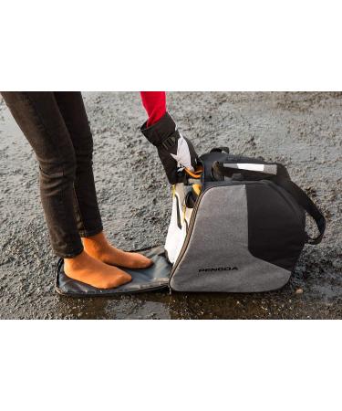 PENGDA Ski Boot Bag - Waterproof Travel Bag for Ski and Snowboard Boots with Helmet, Goggles, Gloves Compartments - Black Grey - Buy Online on GoSupps.com
