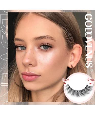 Goddvenus Russian Strip Lashes - Cat Eye Wispy False Eyelashes for Natural Volume (33C) - Buy Online on GoSupps.com