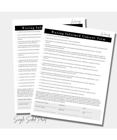 75 Wax Consumption & Post-Treatment Forms | A1 Size | Client Signature | 25 Intake 25 Constant 25 Follow-Up | International Shipping - Buy Online on GoSupps.com