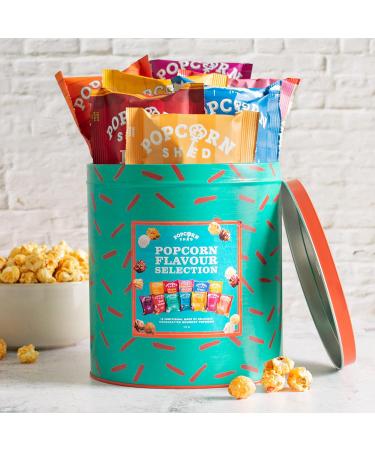 Popcorn Shed Gourmet Popcorn Snack Selection Gift Tin 12 Popcorn Flavours in Portion Sized Snack Packs Ultimate Foodie Gift for Snack Lovers 12 Flavour Gift Tin - Buy Online on GoSupps.com